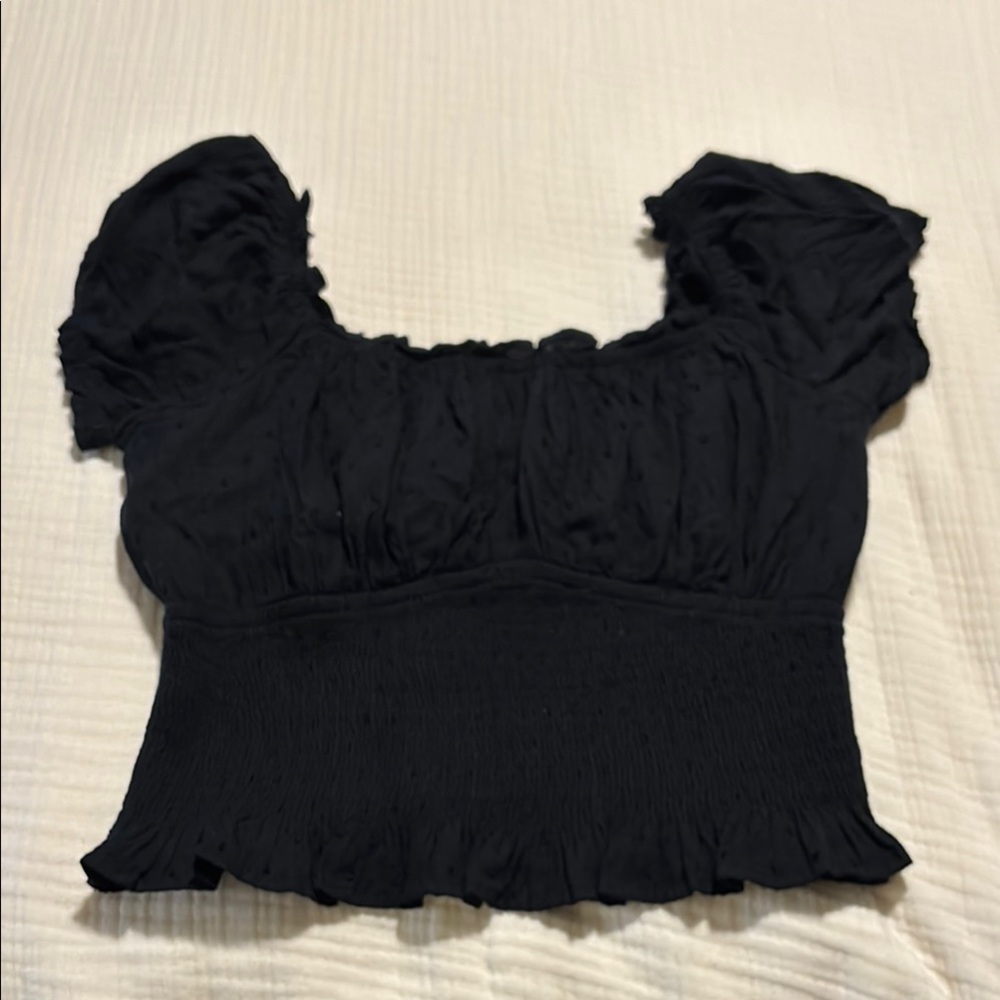 Hollister Black Crop Top Stylish Essential